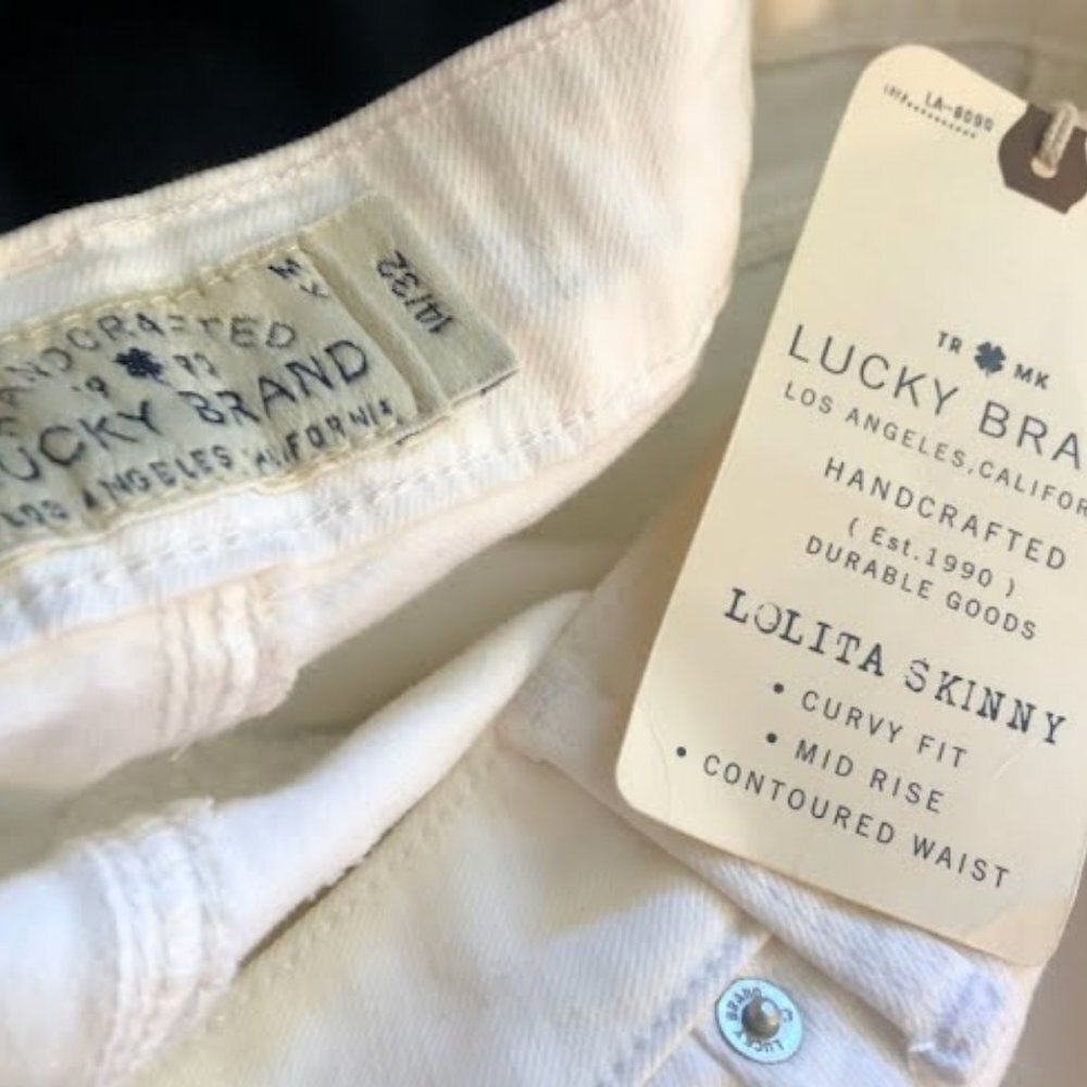NWT LUCKY BRAND Lolita Skinny Fit Mid-rise Curvy White Jeans 32 - Picture 7 of 7